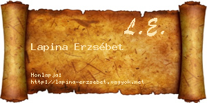 Lapina Erzsébet névjegykártya